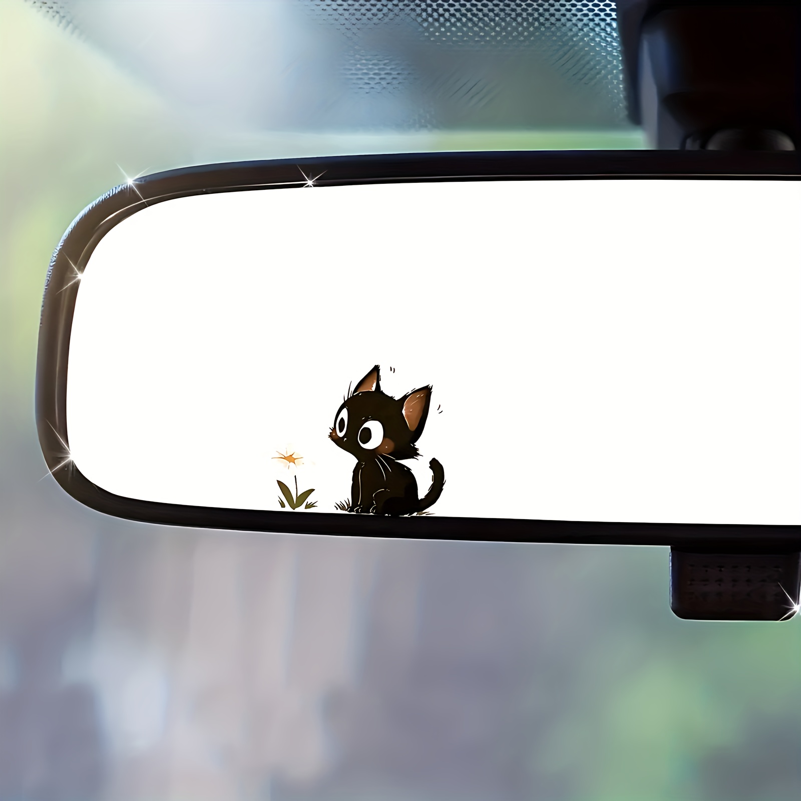 Laptop Accessories Ideas - 1PC Cute Black Cat Flower Sticker