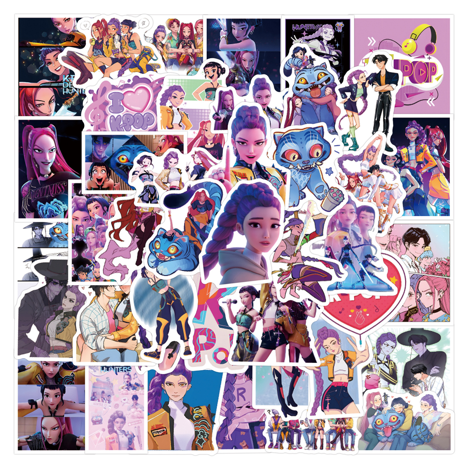 Laptop Accessories Aesthetic - 55/110pcs K-Pop Anime cartoon Stickers Animation