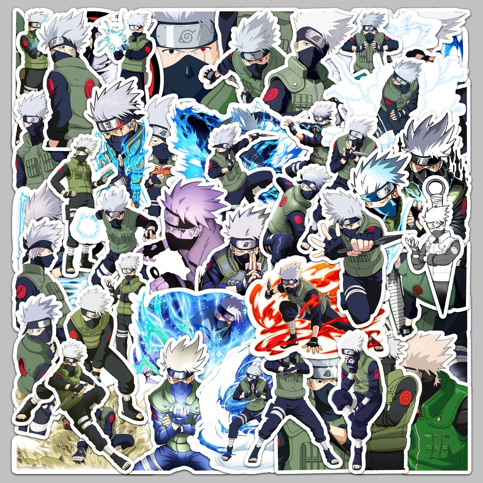 50pcs Anime Naruto Hatake Kaka - مراجعة Laptop Accessories Aesthetic وسعره