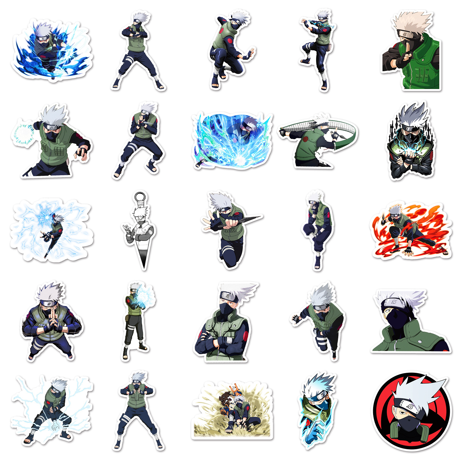 50pcs Anime Naruto Hatake Kaka - مراجعة Laptop Accessories Aesthetic وسعره