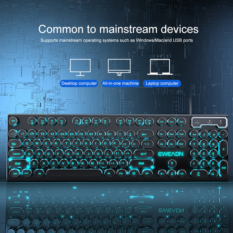 EWEADN Typewriter Gaming Keybo - مراجعة Laptop Extra Accessories وسعره