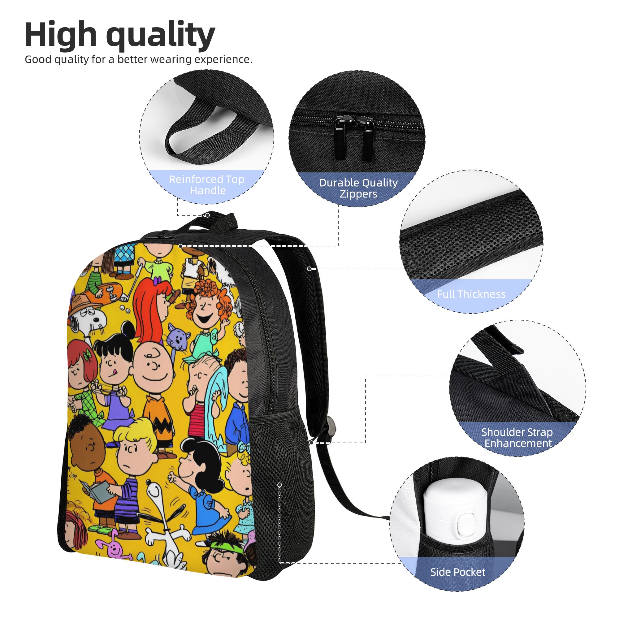 Snoopy Peanuts Fashion Backpac - مراجعة Laptop Accessories Bag وسعره