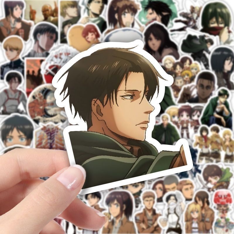 60Pcs Attack on Titan Anime St - مراجعة Laptop Accessories Aesthetic وسعره