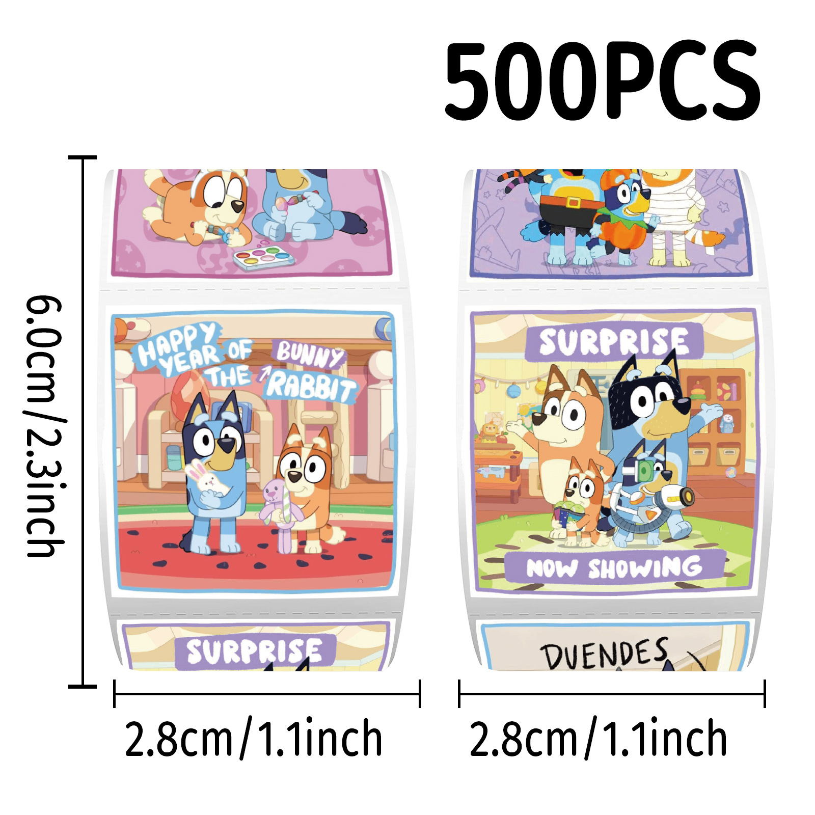 Wholesale 500Pcs/Roll Bluey St - مراجعة Laptop Accessories Aesthetic وسعره