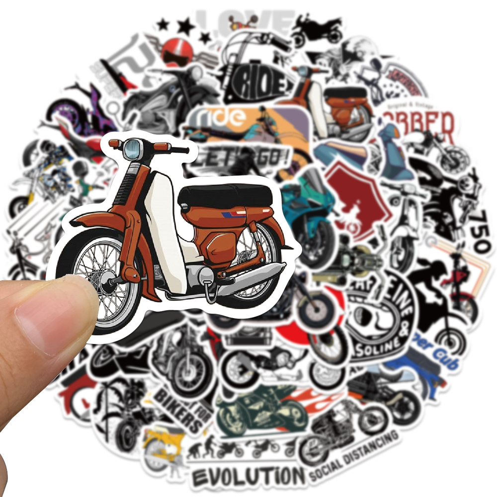 50pcs Retro Motorcycle Sticker - مراجعة Laptop Accessories Aesthetic وسعره