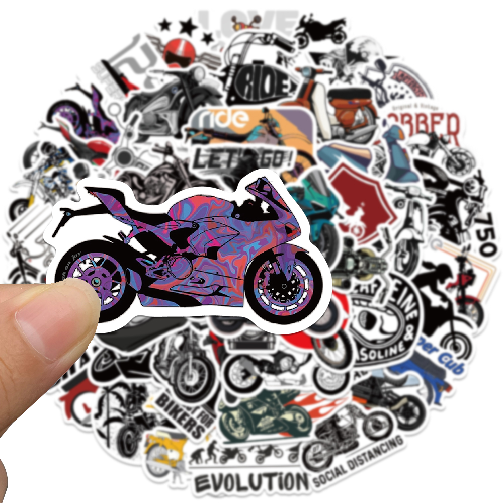 50pcs Retro Motorcycle Sticker - مراجعة Laptop Accessories Aesthetic وسعره