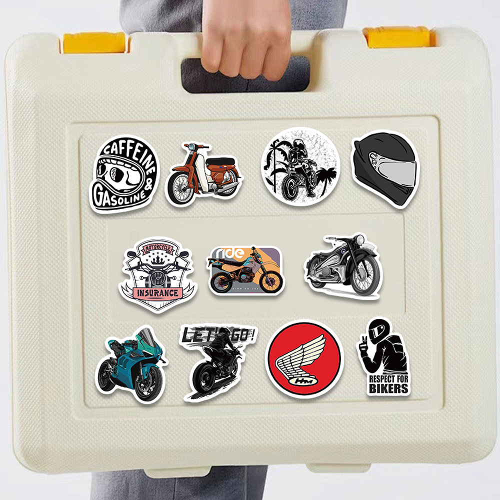 50pcs Retro Motorcycle Sticker - مراجعة Laptop Accessories Aesthetic وسعره