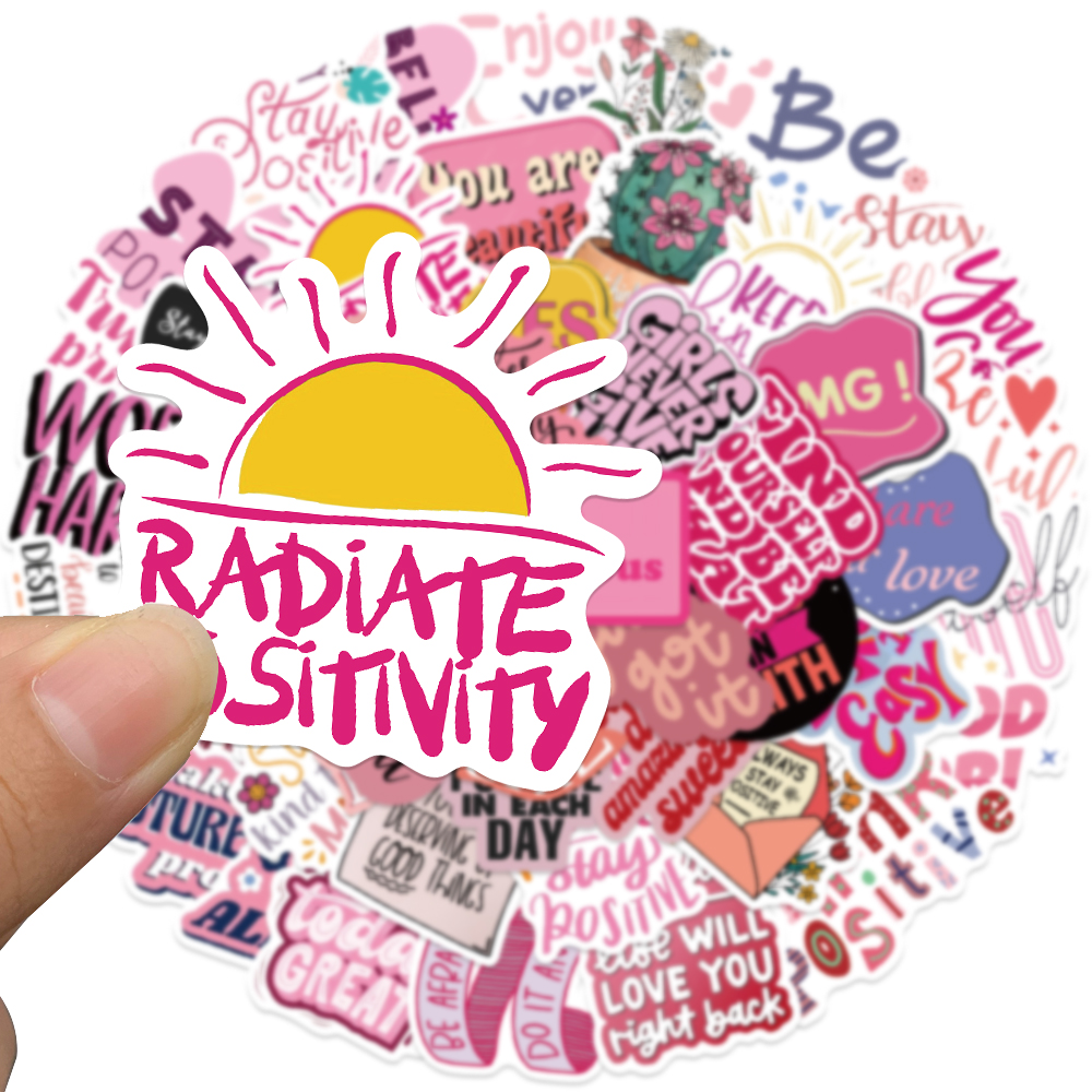 50pcs Pink Inspirational Phras - مراجعة Laptop Accessories Aesthetic وسعره
