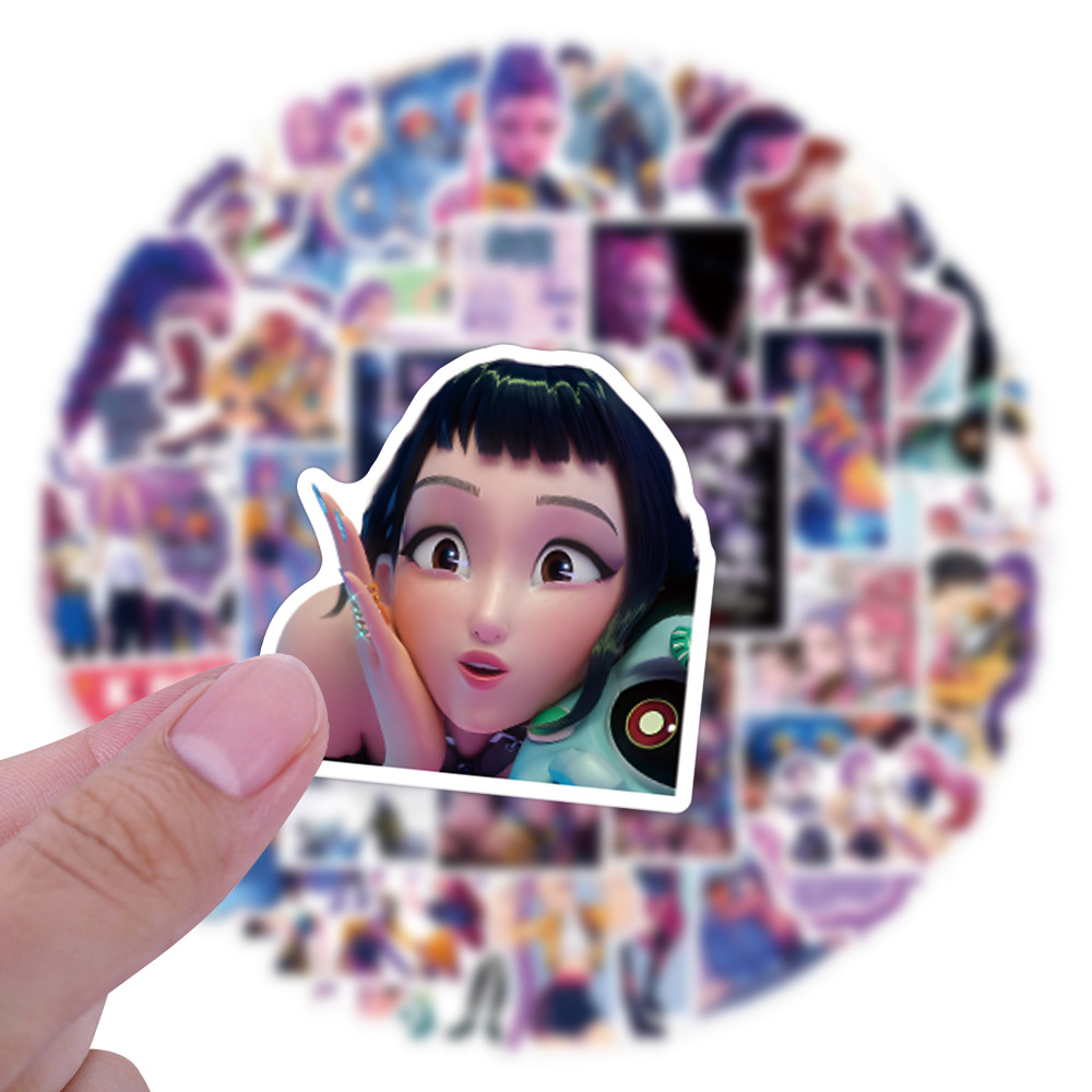 55/110pcs K-Pop Anime cartoon  - مراجعة Laptop Accessories Aesthetic وسعره